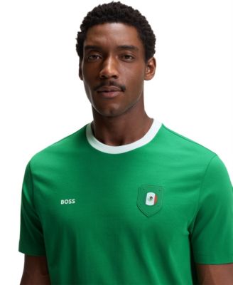 BOSS by Men's Stretch-Cotton Mexico Country Flag Logo T-Shirt