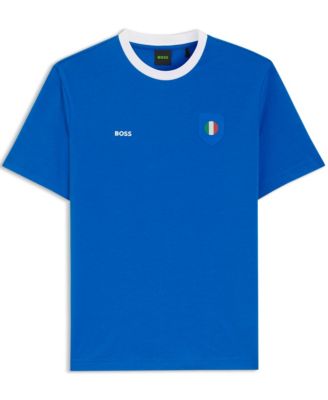 Men's Stretch-Cotton Italy Country Flag Logo T-Shirt