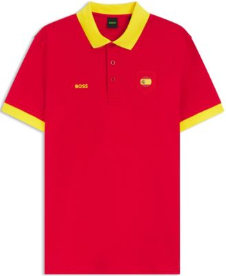 BOSS by Men's Paddy Spain Country Flag Trim Polo Shirt