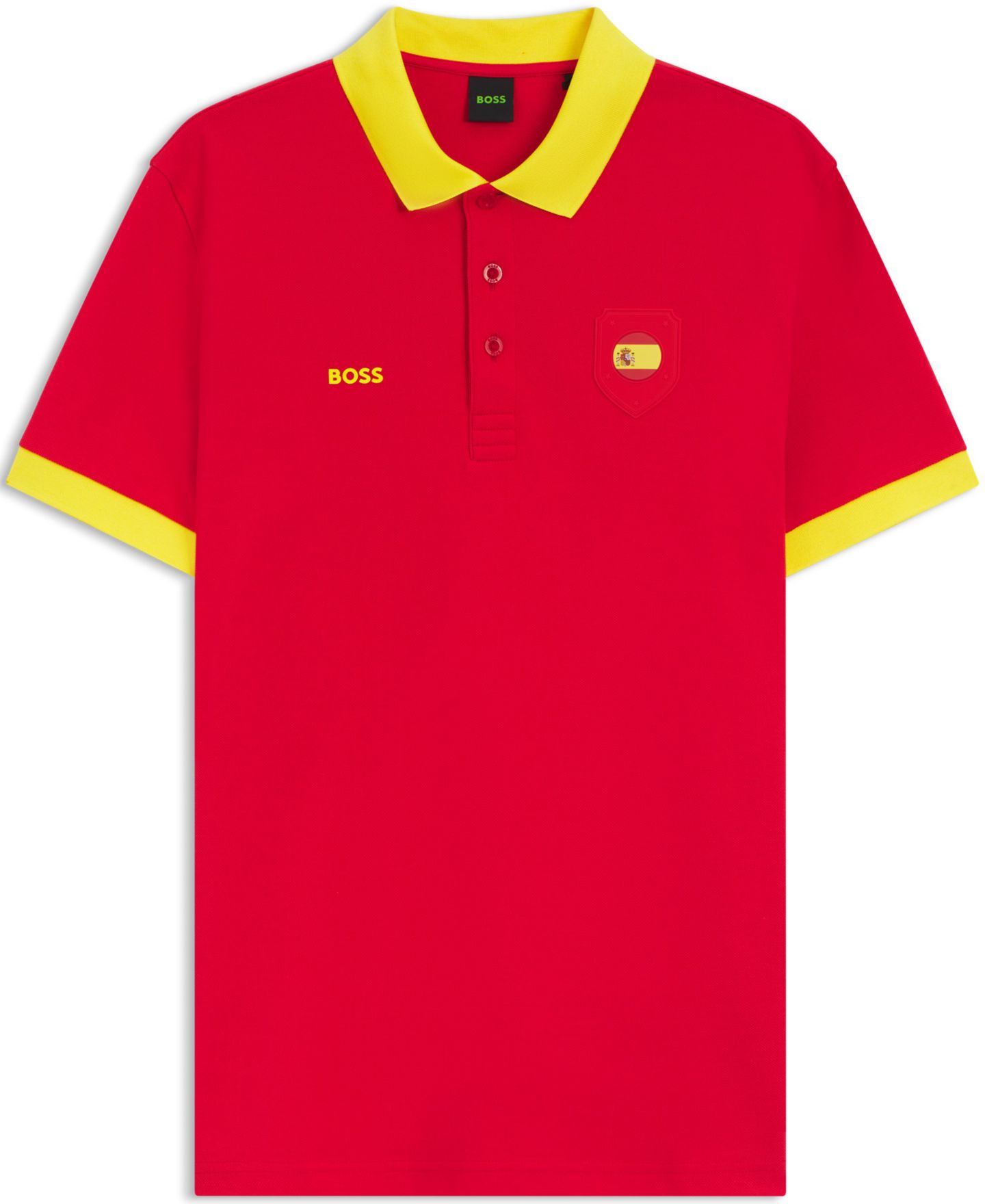 Мужское поло Hugo Boss Paddy Spain Country Flag Trim Polo Shirt, цвет: Красный — фото 5