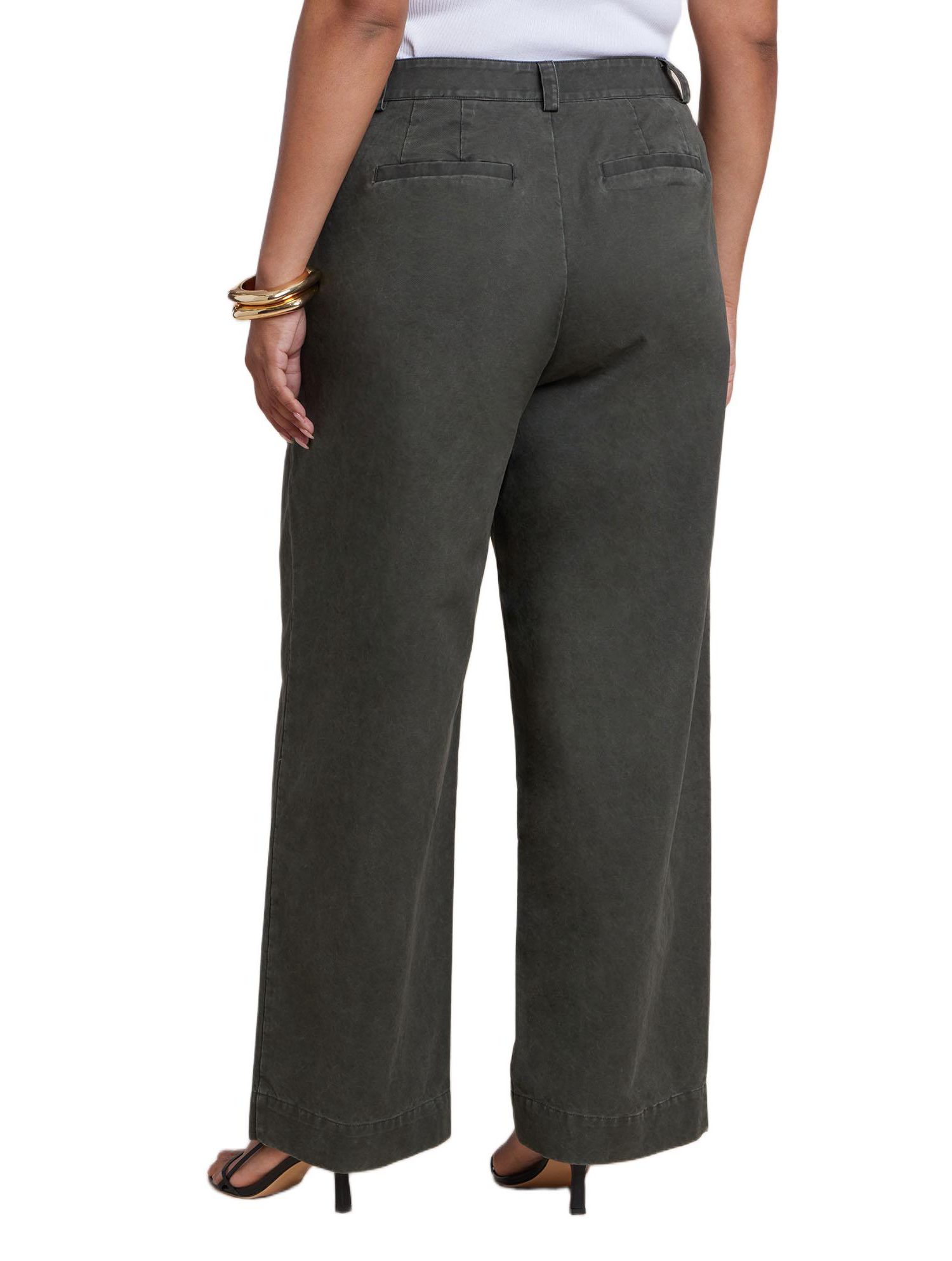 Women's Plus Size Twill Straight Leg Pant
