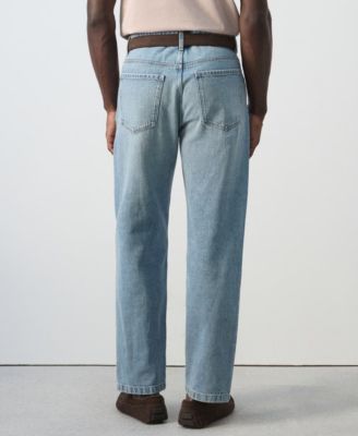 Men's Straight Fit Cotton-Linen Jeans