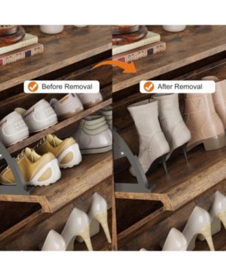 Shoe Cabinet with 3 Flip Drawers, Hidden Shoe Storage Organizer for Entryway, Shoe Rack with Adjustable Shelf