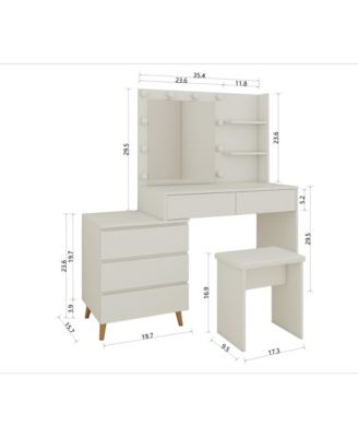 Elegant Modern Wooden Nightstand with 2 Drawers Natural Finish Bedside Table for Bedroom Living Room