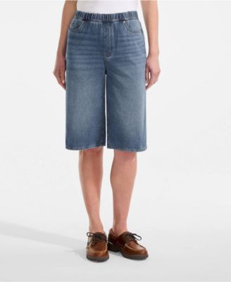 Women's Starfish High Rise Knit Denim 12" Bermuda Shorts