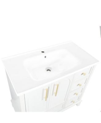35.6" White Ceramic Basin, Only Ceramic Sink, Without Cabinet