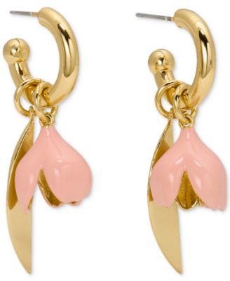 Cubic Zirconia Golden Bloom Drop Earrings