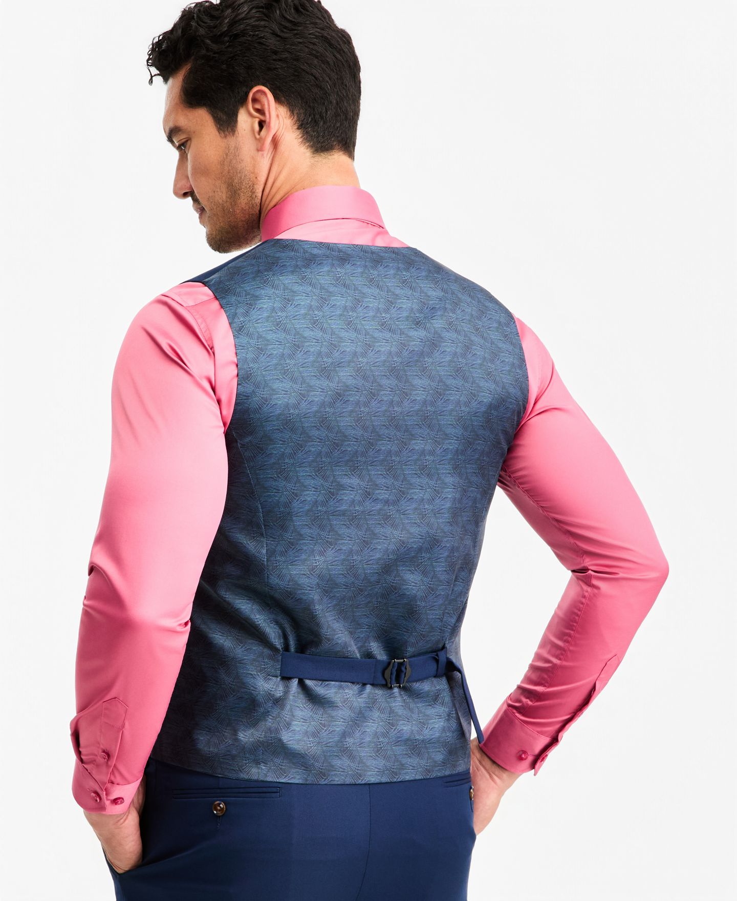 Мужской жилет Tayion Collection Classic-Fit Navy Suit Separate Vest, цвет: Тёмно-синий — фото 4
