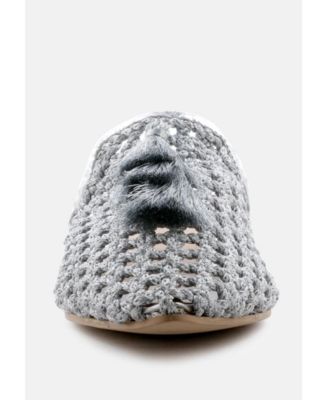 Rag and Co Womens Melanie Woven Flat Mules With Tassels