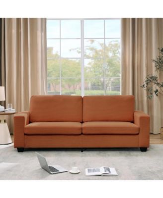Modern Oversized Corduroy Sofa, 3-Seater Deep Seat Couch with Washable Cover and Wide Armrests