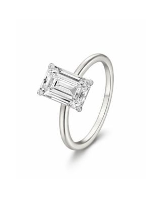 Valentina Moissanite 3 ct. t.w. Emerald Cut Solitaire Ring in Gold Vermeil