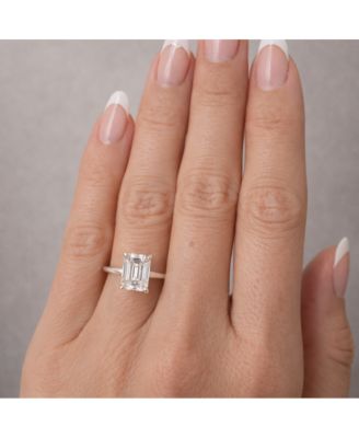 Valentina Moissanite 3 ct. t.w. Emerald Cut Solitaire Ring in Gold Vermeil