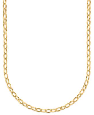 Men's Polished & Textured Oval Link Chain Necklace in 14k Gold Over Sterling Silver