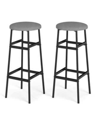 Bar Stools Set of 2 w/ Sturdy Metal Frame and Footrest for Kitchen Island