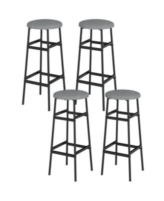 Bar Stools Set of 4 w/ Sturdy Metal Frame and Footrest for Kitchen Island