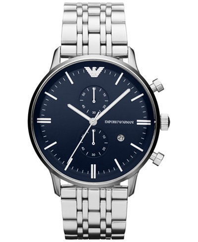 Emporio Armani Men's Chronograph Gianni Stainless Steel Bracelet Watch 43mm AR1648
