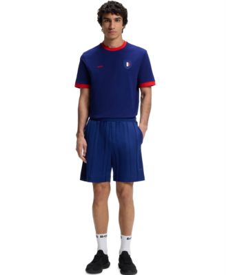 BOSS by Men's Stretch-Cotton France Country Flag Logo T-Shirt