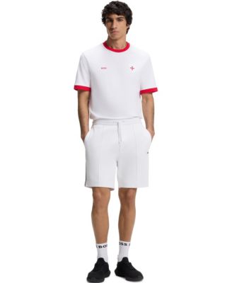 BOSS by Men's Stretch-Cotton England Country Flag Logo T-Shirt