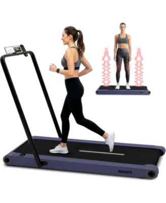 2-in-1 Walking Pad Treadmill with Vibration Plates (SQWPVH15BL)