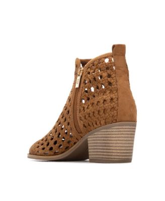 Women's Block Heel Braided Style Ankle Booties