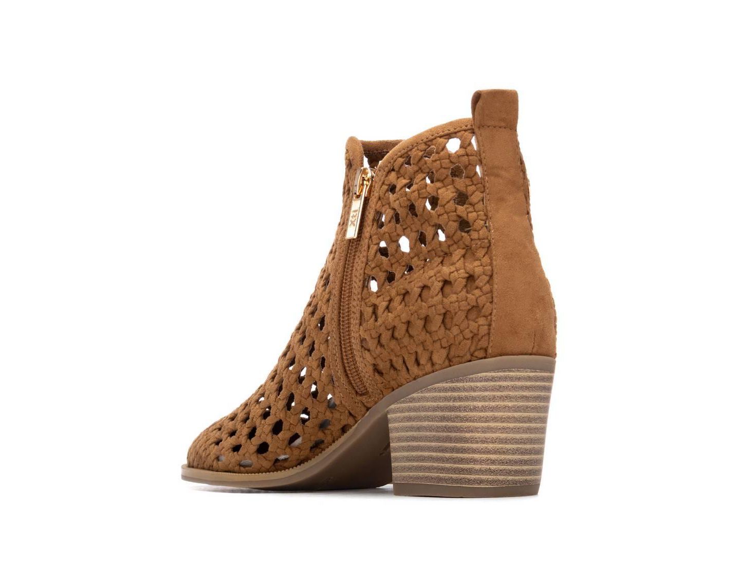 Женские ботинки XTI Block Heel Braided Style Ankle Booties, цвет: Верблюжий — фото 3