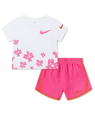 Girls' Toddler 2T-4T Short-Sleeve T-Shirt and Shorts, 2-Piece Set
