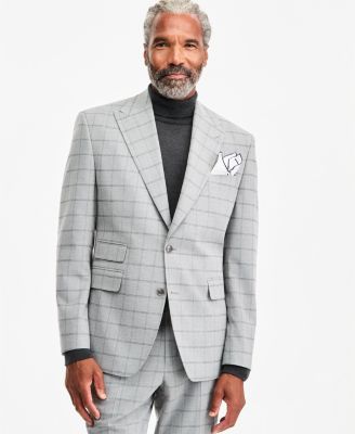 Men's Classic-Fit Gray & Black Check Suit Separate Jacket