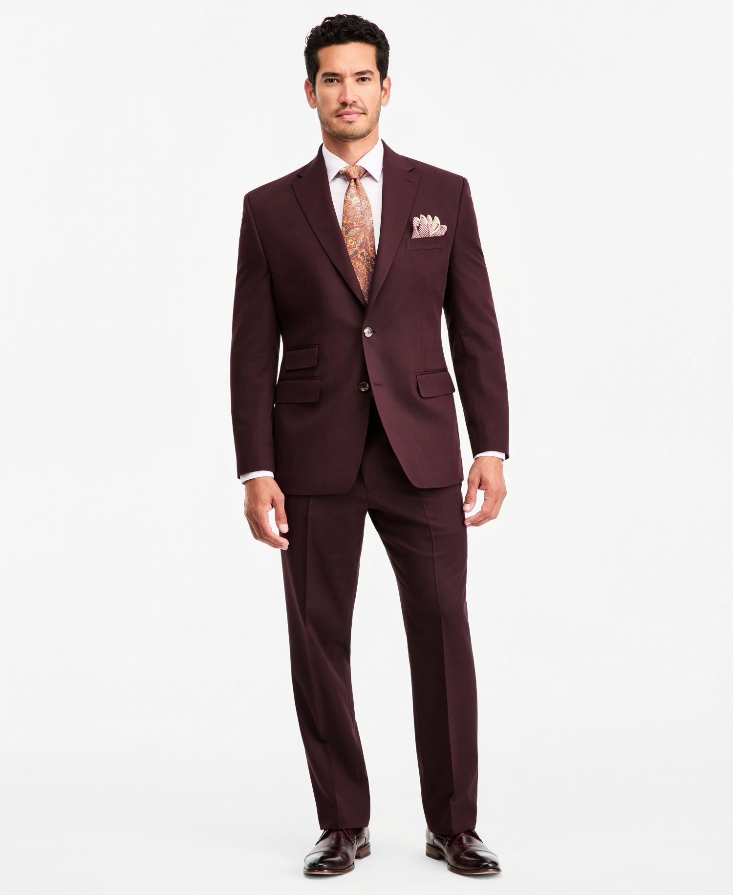 Men's Classic-Fit Burgundy Suit Separate Jacket