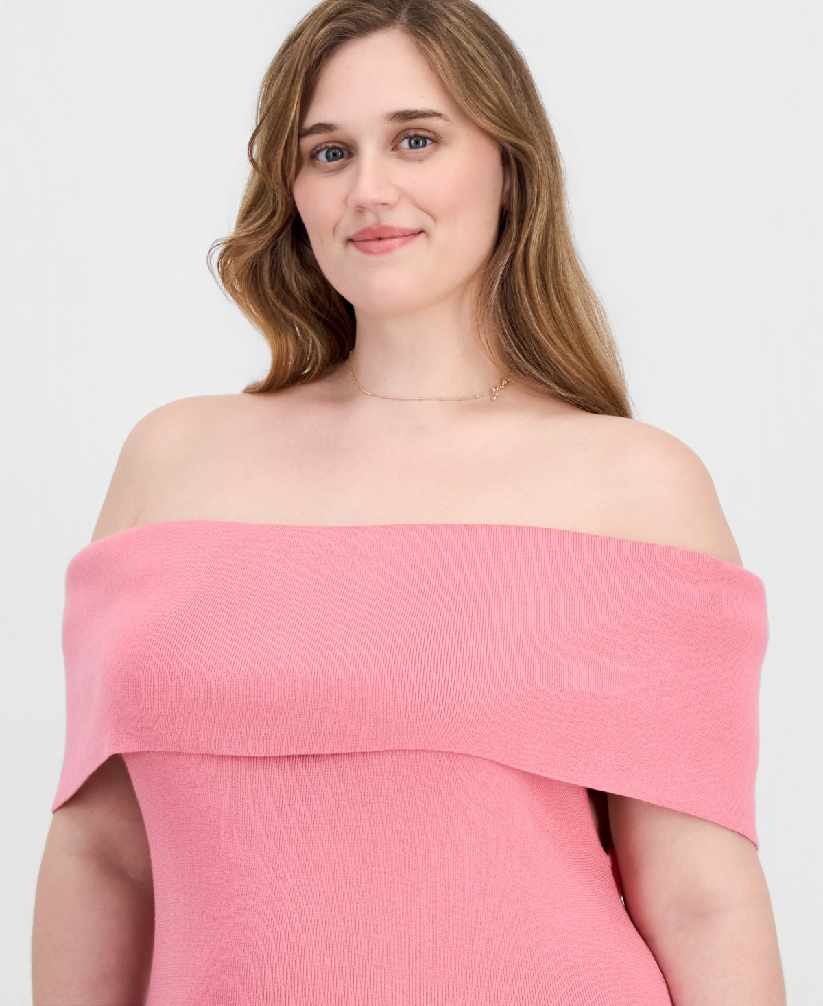 Full Corcle Trends Trendy Plus Marilyn Off-The-Shoulder Dress