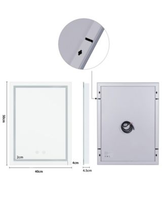 Wall Mounted LED Bathroom Mirror Dimmable 3 Colors Back Lit Anti Fog Memory Function