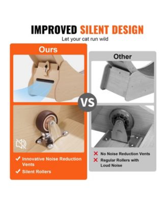 52" Wooden Cat Exercise Wheel with Detachable Carpet