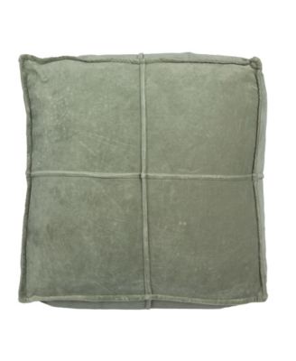 Square 24" Cotton Pouf with Piped Detail