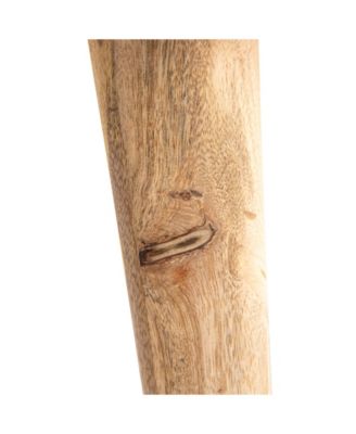 49" Mango Wood and Goat Leather Bench