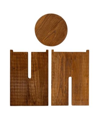 9" Paulownia Wood Round Accent Table