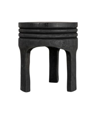 14" Paulownia Wood Carved Stool