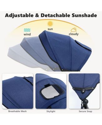 8-in-1 Folding Kids Tricycle Stroller with Adjustable Push Handle, Convertible Toddler Trike, Pink