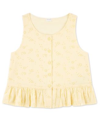 Toddler Girls' 2T-5T Button Peplum Tank Top
