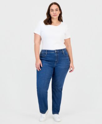 Plus Size High-Rise Straight-Leg Jeans