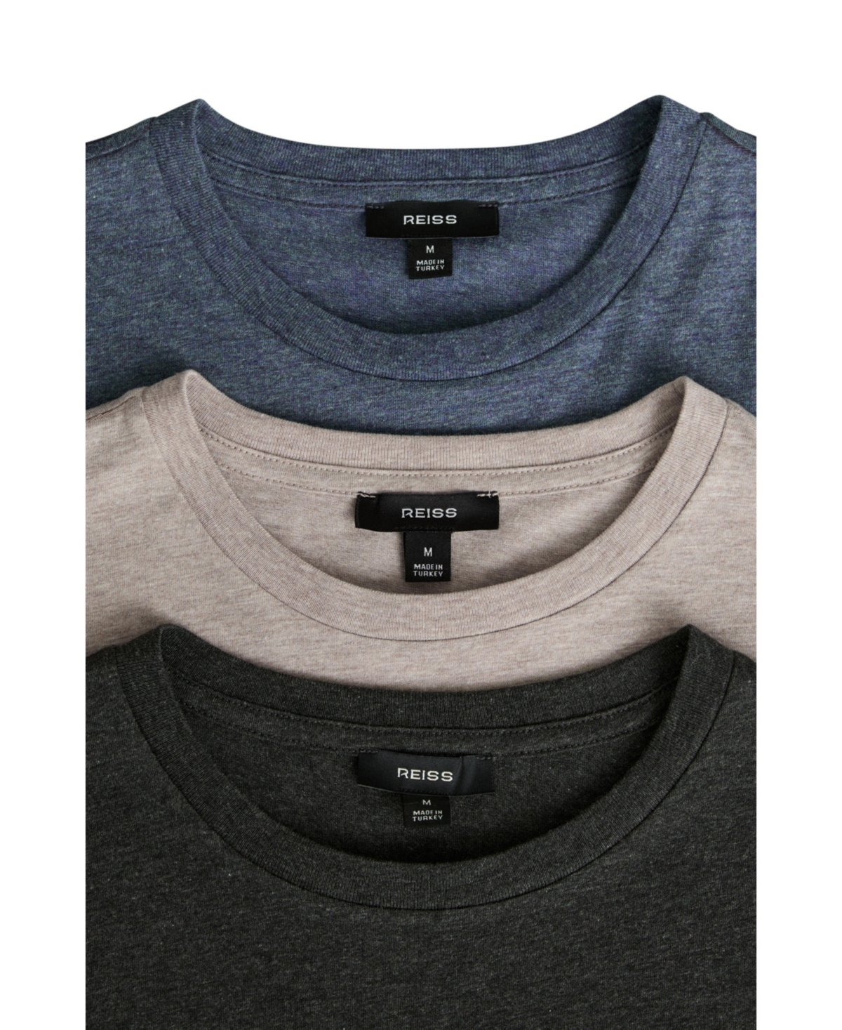 Reiss Men's 3 Pack Cotton Crew Neck Tailored Fit T-Shirts