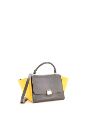 Small Bicolor Trapeze Bag Leather