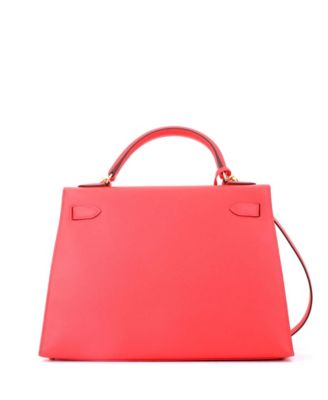 Kelly 32 Handbag Red Epsom with Gold Hardware