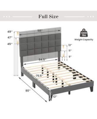 Modern Linen Bed Frame with Adjustable Headboard