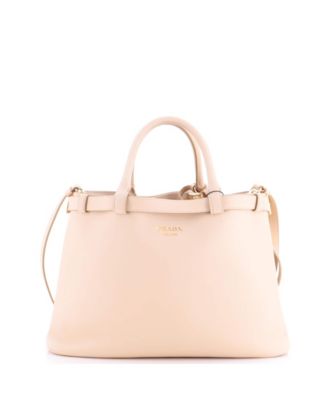 Medium Double Buckle Belt Tote Bag Leather