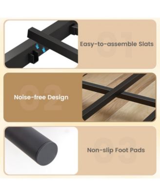 King Size Bed Frame with Headboard and Under Bed Storage