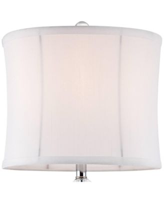 Goddin Accent Table Lamp 23" High Faceted Crystal Column Geneva Drum Shade for Bedroom Living Room Bedside Nightstand Kids