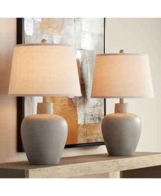 Glenn 27" Tall Urn Traditional Southwestern Table Lamps Set of 2 WiFi Smart Socket Terra Cotta Living Room