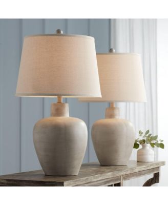 Glenn 27" Tall Urn Traditional Southwestern Table Lamps Set of 2 WiFi Smart Socket Terra Cotta Living Room