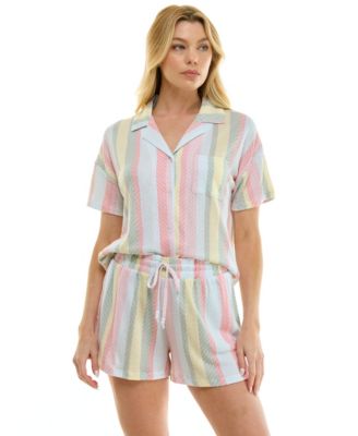 Women's Collared Top and Pull-On Shorts, 2-Piece Set