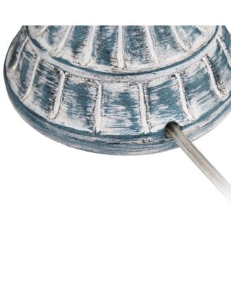 Tanya Coastal Vintage Table Lamps 26 1/2" High Set of 2  with Table Top Dimmers  Fabric Drum for Bedroom Living Room Kids