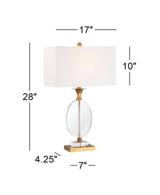 Valerie 28" Tall Round Geometric Modern Table Lamps Set of 2 Gold Crystal Living Room Bedroom White Shade